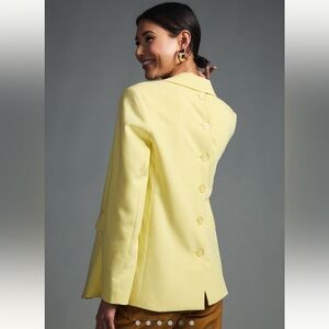 Maeve by Anthropologie Button Back Yellow Blazer | size L | NWOT